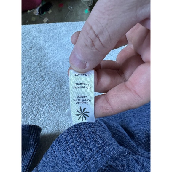 Athleta Womens Medium Blue Blissful Sharkbite Shale Heather Pullover Knit - Picture 5 of 8